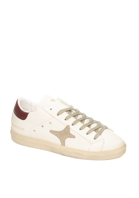 white/beige/burgundy leather sneaker AMA BRAND DELUXE | 2921SNK-BORD/BIA